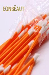 200 Pieces Orange Disposable Eyelash Extension Tools Lip Brushes Cotton Swab Lash Clean Brush Individual Gloss Wand Beauty Shop1418021