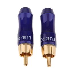 2PCS Metal Male RCA Plug Connector Audio DVD Vedio Speaker Cable Adapter6288732