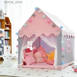 1.35M Large Children Toy Tent Wigwam Folding Kids Tent Tipi Baby Play House Girls Pink Princess Castle Child Room Decor Gifts