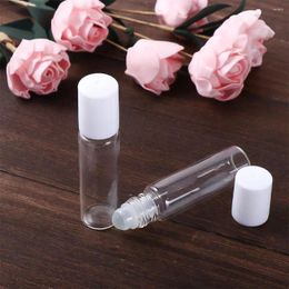 Storage Bottles 5pcs 5ml/10ml Roller Glass Roll On Essential Oil Empty Perfume Bottle Refillable Cosmetic Travel Contanier