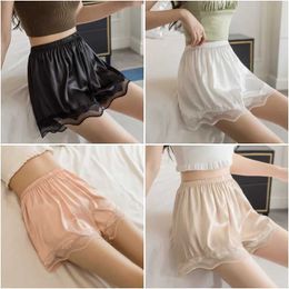 Women's Shorts Women Panties Under Skirt Safety Short Pants Loose Plus Size Stripe Seamless Underpants Wave Hem Boxer Women Outside Wear ShortsL24313