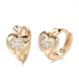 Dangle Earrings Kinel Luxury Cute Apple For Girls 585 Rose Gold Natural Zircon Stud Children Baby Xmas Gifts Animal Jewellery