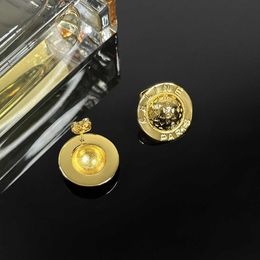 Ifxz Designer Fashion Luxury Stud New Triumphal Arch Celi Middle Vintage Checkered Planet Hat Earrings for Women 18k Gold Plated