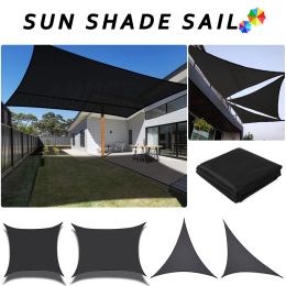 Nets Black All size Waterproof Sun Shade Sail Square Rectangle Garden Terrace Canopy Pool Shade Triangle Camp Hiking Yard Awning