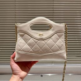 31bag Women Designer Shoulder Bag Top Layer Cowhide Diamond Lattice Luxury Handbag Crossbody Gold Hardware Underarm Bag Cute Street Casual Bag Fanny Pack Suitcase