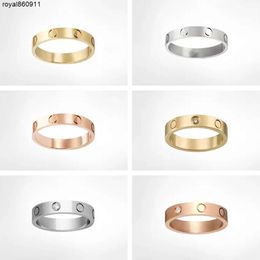 5mm Classic Screw Love Ring Fashion Designer Rings for Women Mens Jewelry Gold Silver Diamond Luxury Jewerlys Deisgners Girl Man Christmas Gifts