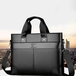 Business Mens Briefcase High Quality Leather Men Laptop Handbags Messenger Bags For Male 240313