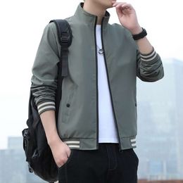 E nova primavera outono edição coreana na moda juventude casaco casual grande pescoço terno de beisebol jaquetas masculinas estilo