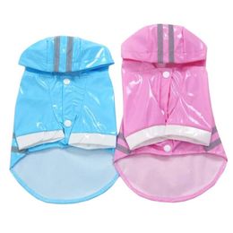 Dog Apparel Summer Outdoor Puppy Pet Rain Coat Hoody Waterproof Jackets PU Raincoat For Dogs Cats Clothes Whole P63201I