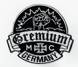 Personality Gremium Germany Embroidered Iron On Patch Iron On Sew On Motorcyble Club Badge MC Biker Patch Whole 1991392