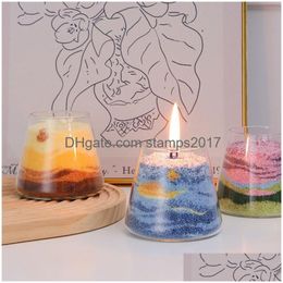 Ljus DIY Novelty Sand Wax Art Scented Privat Label Bild Design Luxury Home Decoration Candle Drop Delivery Garden DHJ3Z