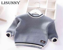 Autumn Winter Baby Boys Sweater Children knitted Clothes Kids Pullover Jumper Toddler Striped European American Style Boy 2109149885188