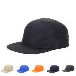 Men's 5 Panel Cap Unisex Solid Colours Flat Brim Nylon Quick Dry Baseball Gorro Outdoor Waterproof Hip Hop Hat 220309280x