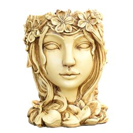 Planters 3D Goddess Head Cement Vase Mould DIY Resin Flower Pot Silicone Planter Moulds Garden Decorating Ornament