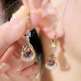 Dangle Earrings 2024 Fashion Trend Elegant High-end Luxury Super Flash Crystal Tassel Inlaid Zircon Delicate Ladies