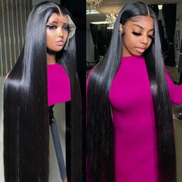 Synthetic Wigs 30 Inch Glueless Transparent Lace Frontal Wig 250% Bone Straight 13x6 13x4 Lace Front Hair Wigs For Women ldd240313