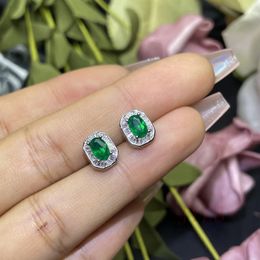 100 Natural 4x6 mm Emerald Jewelry 925 silver earrings for Goddess of fine jewelry 240229