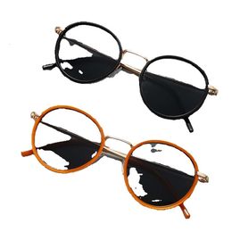 Grade High Sunglasses, Round Mesh Red, UV Resistant, Metal Black Eyeglass Frame, High Aesthetic Value, Sunglasses For Women