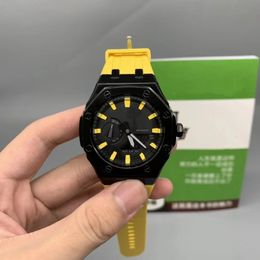 Orologio sportivo da uomo al quarzo digitale a colori 2100 Ora mondiale Completamente funzionale LED impermeabile con sollevamento automatico della mano Serie in rovere chiaro