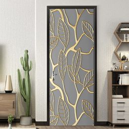 Stickers Self adhesive 3D Door Stickers Modern Sticker Wallpaper DIY PVC Waterproof Removable Art Poster Decals Home Decor