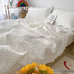 Comforters sets Luxury White Knitted Cotton Cool Summer Quilt Blankets Comforter Air Condition Twin Queen Size YQ240313