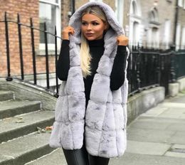 Women039s Vests Sleeveless Coat 2022 Y2K Autumn Winter Women Casual Hooded Vest Faux Fur Warm Streetwear Korean Fashion Ladies 5132537