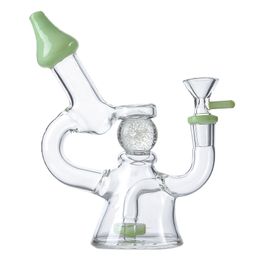 7.2Inch Slitted Donut Percolator Showerhead Percolator Glow in the Dark Ball 14mm Female Joint Heady glass Bong with Glass Bowl XL-341