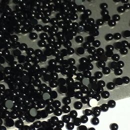 Loose Gemstones 50PCS/Lot 1mm-4mm Small Size Round Cabochon Black Agate