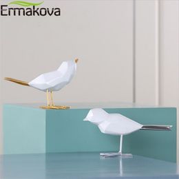 ERMAKOVA Modern Cute Resin Bird Figurine European Ornaments Geometric Origami Animal Statue Home Office Decor Gift Q11282533