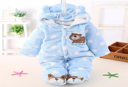 Newborn Baby Rompers Autumn winter Infant Clothes Warm Thick Rompers Baby Girl Jumpsuits Kids Sport Suit Baby Pyjamas toddler Jump3391582