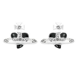 viviennes westwood earrings Product List Love Flash Diamond Saturn Rhinestone Earrings Accessories