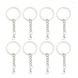 Keychains Environment-Friendly White Plated K 25mm 30mm Lobster Button Key Hanging Jump Ring Smooth DIY Accessories