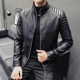 Mens Jackets 2021 Spring Jacket Fashion Faux Leather Coat Zipper Car Motorcycle Locomotive Top Quality Clothing