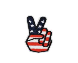 10 PCS Flag Finger Patches for Clothing Bags Iron on Transfer Applique Patch for Jacket Jeans DIY Sew on Embroidery Badge6992413