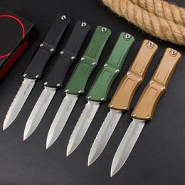 High End AUTO Tactical Knife D2 Stone Wash Blade CNC Aviation Aluminium Handles Automatic Pocket Knives Outdoor Camp Hunt Rescue EDC Tools