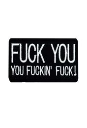 FK YOU NAME TAGS punk embroidered iron on backing biker patch badge for jacket jeans bags vest 10PCSLOT6799879