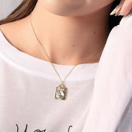 Pendants Silvology 925 Sterling Silver Square Figure Necklace Gold Forget Love Fashionable Pendant For Women Jewelry Gift