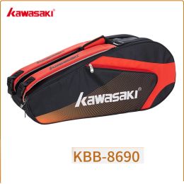 Bags 2022 Kawasaki Badminton Bag Large Capacity Racquet Sports Bag For 6 Badminton Rackets With Two Shoulders KBB8690