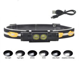 D10 D25 2000lumens XML2 LED Mini Headlamp 6Mode USB Rechargeable Headlight Bicycle Flashlight6838128