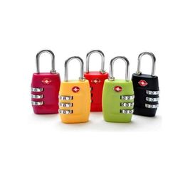 Party Favor Tsa Lage Strap Locks 3 Digit Plastic Alloy Lock Password Cus Handbag Padlock Combination Suitcase Travel Resettable With O Oto6M