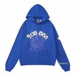 Mens Hoodies Sweatshirts Yeni Sky Mavisi SP5der Hoodies Erkek Kadın Hip Hop Genç Thug Örümcek Kapüşon Dünya Geniş Sweatshirts Baskı Pullover Hoody Mavi 1714