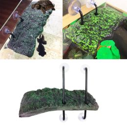 Decorations for Turtle Basking Platform Fish for Tank Resting Terrace Resin Floating Climbing Island with Suction Cups for Aquatic