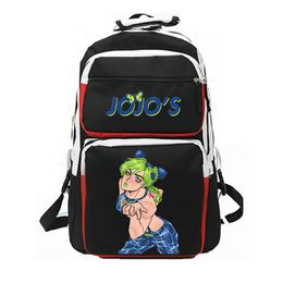 Kujo Jolyne backpack Jojo Bizarre Adventure daypack Stone Free school bag Cartoon Print rucksack Casual schoolbag White Black day pack