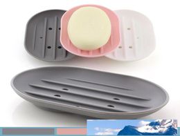 Silicone Soap Dishes Antiskidding Oval Soap Holder Plate Tray Leaking Mould Proof Soap Rack Kitchen Bathroom Soapbox 9 Colours BH25103457