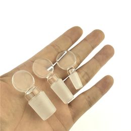 10mm 14mm 18mm Glass Bong Stopper with Thick Pyrex Glass Handle Forsted Standard Size Joint Carb Cap for Water Smoking Pipes