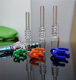 Luckybanger Quartz Tips Dab Straw 10mm 14mm Male Quart Tips For Collector With Plastic Keck Clip For Mini Collector Smoking Ac8264004