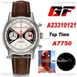 2020 New GF Premier Top Time ETA A7750 Automatic Chronograph Mens Watch White Black Dial Brown Leather Edition 41mm PTBL Pure2528