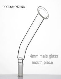 New 55 inch High Borosilicate Glass Mouth Piece 14mm Male Connecter Glass Accessary for Glass Bongs Water Pipe3453675