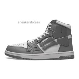 Genuine Shoe Small Sneaker Skel Skateboarding Mens Shoes White Designer Amirshoe Versatile Bone Chunky Fashion High Top Leather Men's Women's Splice 308X
