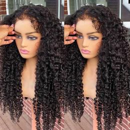 Synthetic Wigs Lace Wigs 13x6 Curly Hair Edges Wig 30 34 Inch Deep Wave Curly Lace Front Hair Wigs Transparent Lace Frontal Closure Wig ldd240313